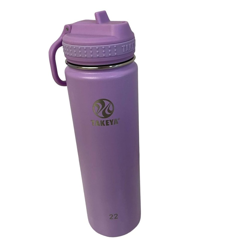 TAKEYA Actives 22oz Lilac Insulated Stainless Steel Water‎ Bottle with Straw Lid